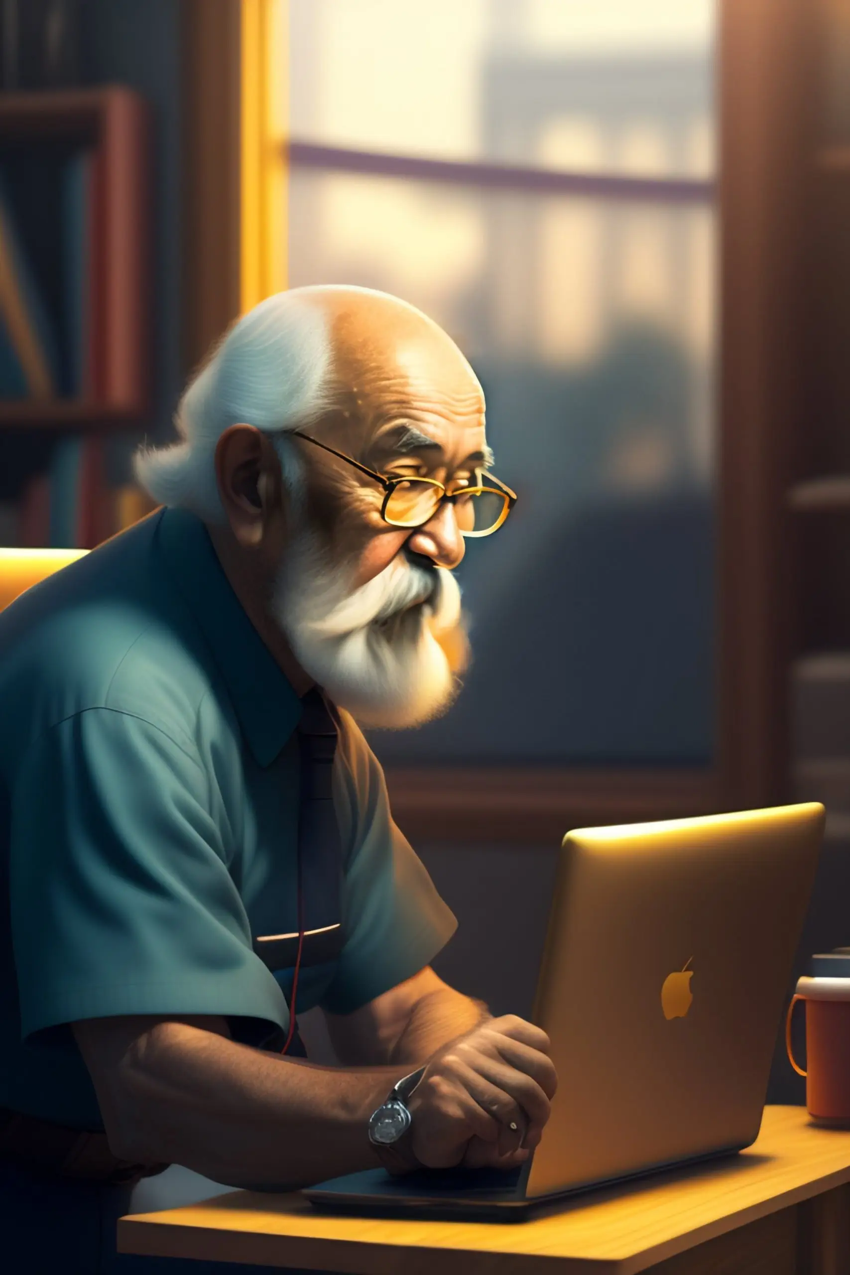 old man at desktop with a computer scaled Incrementare la visibilità del sito