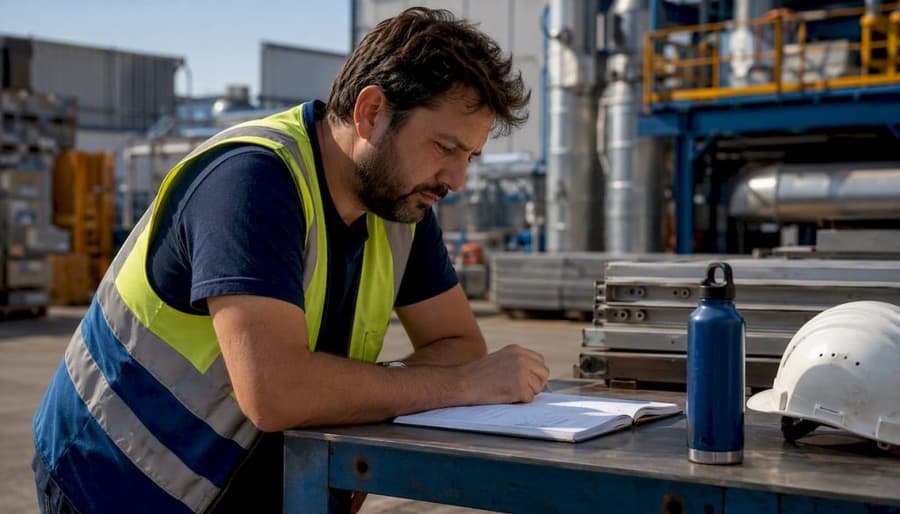 Il responsabile di stabilimento analizza i dati di produzione