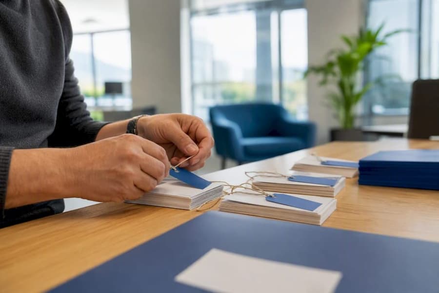 Anagrafiche prodotti pulite: checklist operativa per gestori 1 Mani che collegano etichette sulle schede prodotto