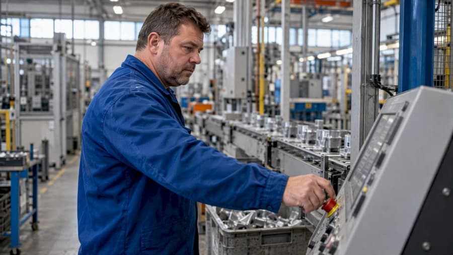 Il capoturno controlla un fermo qualità in produzione