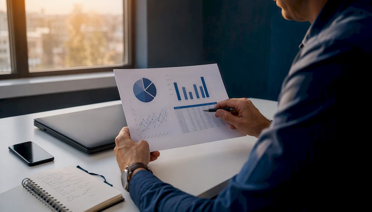 ERP cloud vs on premise: guida pratica per le PMI italiane 2 Persone che esaminano attentamente report ERP