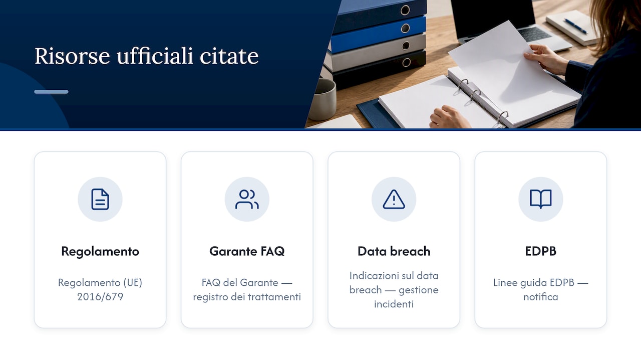 Risorse ufficiali e linee guida citate — overview diagram